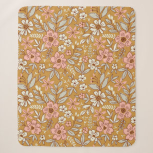 Hübsche Blume für das nahtlose Goldmuster Sherpadecke