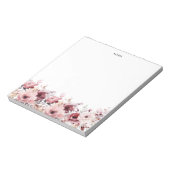 Hübsche Blume für Wasserfarben Burgund und Blush Notizblock (Rotiert)