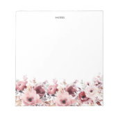 Hübsche Blume für Wasserfarben Burgund und Blush Notizblock (Vorderseite)