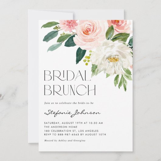 Hübsche Blume Garden Bridal Brunch Einladung (Vorderseite)