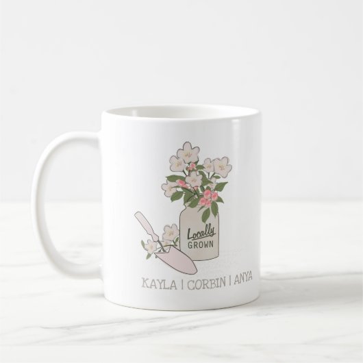 Hübsche Blume Gartenarbeit Mama Kaffeetasse (Links)