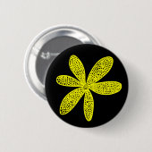 Hübsche Blume - Gelb in Schwarz Button (Vorne & Hinten)