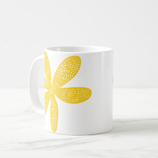 Hübsche Blume - gelb Kaffeetasse (Vorderseite Links)