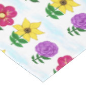 Hübsche Blume Gelb Lila rosa Tischdecke (Schrägansicht)