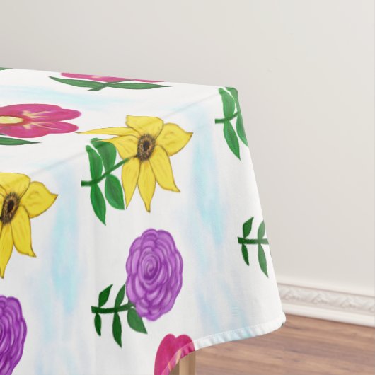 Hübsche Blume Gelb Lila rosa Tischdecke (Beispiel)