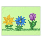 Hübsche Blume Gelbblau Lila Tischdecke (Vorderseite (Horizontal))