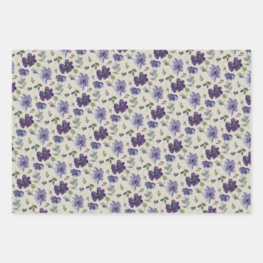 Hübsche Blume Geschenkpapier Set (Vorderseite 3)