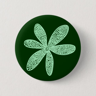 Hübsche Blume - Ghost Green auf Dunkelgrün Button