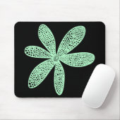 Hübsche Blume - Ghost Green auf Schwarz Mousepad (Mit Mouse)
