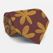 Hübsche Blume - Goldenes Brot auf Braun Krawatte (Gerollt)