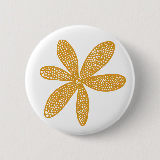 Hübsche Blume - Goldenes Brot auf Weiß Button