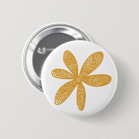 Hübsche Blume - Goldenes Brot auf Weiß Button (Vorne & Hinten)