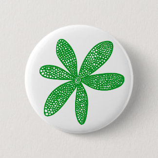 Hübsche Blume - Grasgrün auf Weiß Button