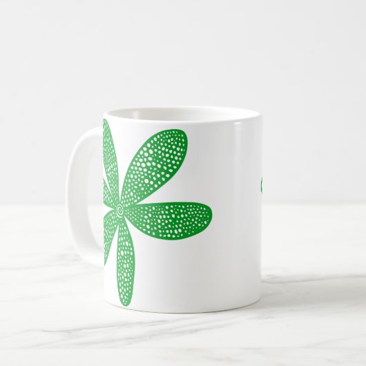 Hübsche Blume - Grasgrün Kaffeetasse (Vorderseite Links)