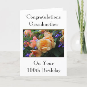 Hübsche Blume, Großmutter 100. Geburtstagskarte. Karte
