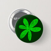 Hübsche Blume - grün auf dunkelgrün Button (Vorne & Hinten)