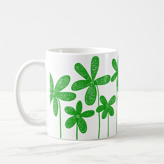 Hübsche Blume - Grün Kaffeetasse (Links)