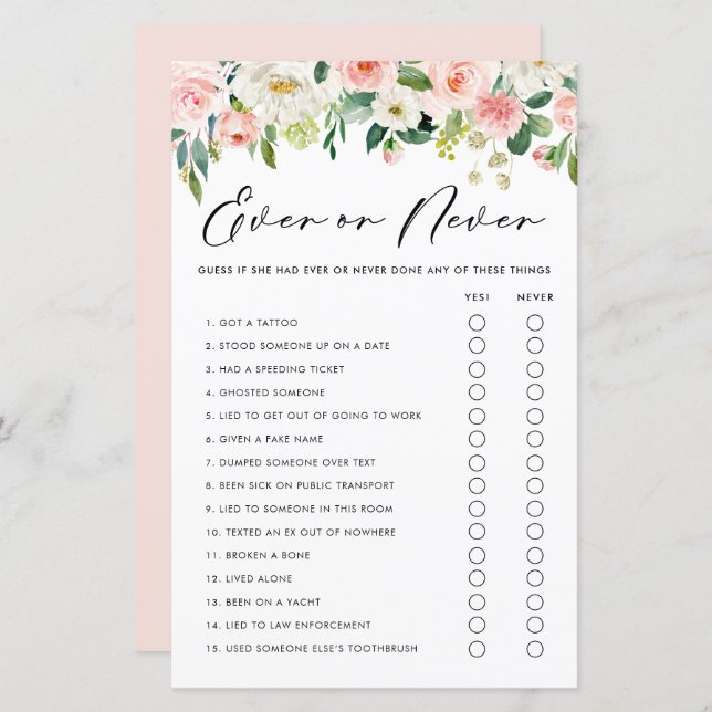 Hübsche Blume habe ich noch nie Dusche gespielt (Vorne/Hinten)