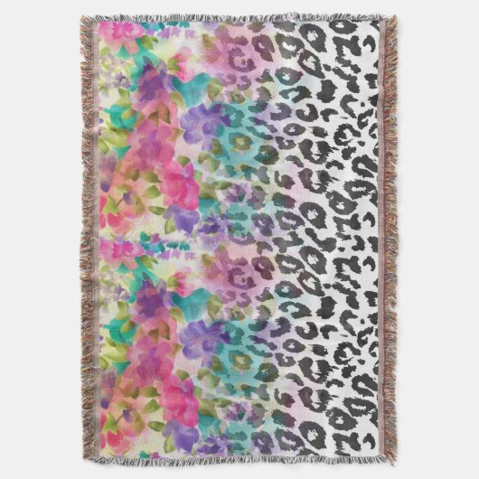 Hübsche Blume Handfarbe Leopard Decke (Vorderseite Vertikal)