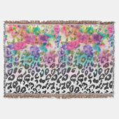 Hübsche Blume Handfarbe Leopard Decke (Vorderseite)