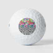 Hübsche Blume Handfarbe Leopard Golfball (Vorderseite)