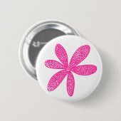 Hübsche Blume - Heiß rosa auf Weiß Button (Vorne & Hinten)
