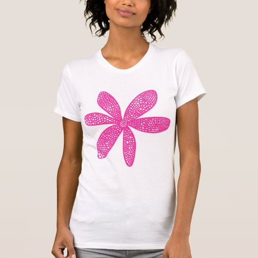 Hübsche Blume - Heiß rosa T-Shirt (Vorderseite)