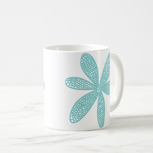 Hübsche Blume - Hellblaugrün Kaffeetasse (VorderseiteRechts)