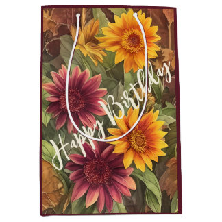 Hübsche Blume Herbst Herbst Geburtstag Mittlere Geschenktüte