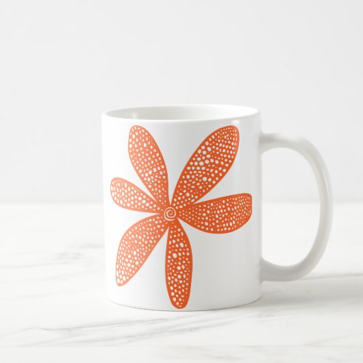 Hübsche Blume - Herbstorange Kaffeetasse (Rechts)