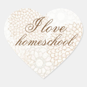 Hübsche Blume Herz-Aufkleber