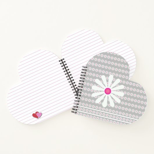 Hübsche Blume Herz Notizblock (Innenseite)