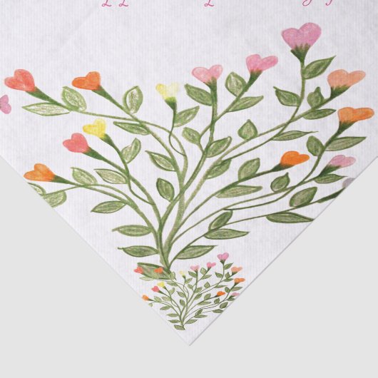 Hübsche Blume Herzdesign - Gewebepapier Seidenpapier (Ausschnitt)