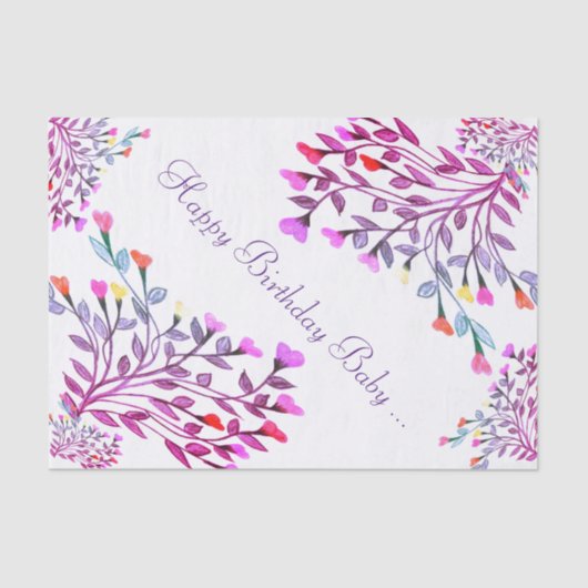 Hübsche Blume Herzmuskelzettel Seidenpapier (Vorderseite)