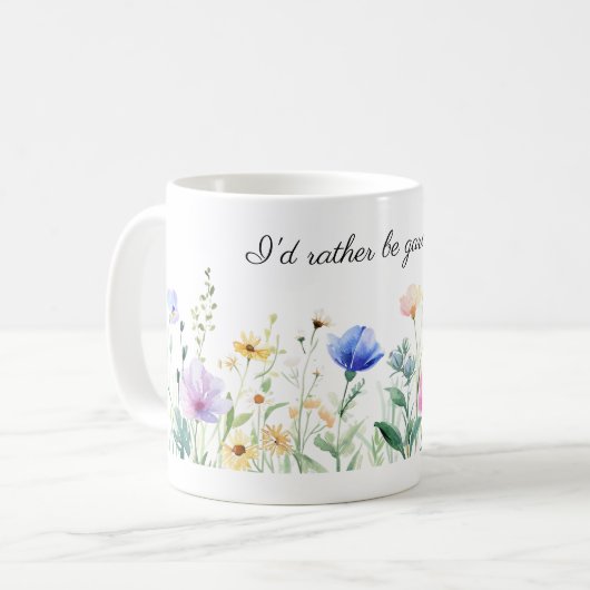 Hübsche Blume, ich würde eher Gartenarbeit machen Kaffeetasse (Vorderseite Links)