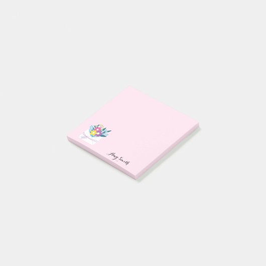 Hübsche Blume in den Hinweisen zur Umwicklung Post-it Klebezettel (angewinkelt)