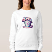 Hübsche Blume in der Teacup-China Sweatshirt (Vorderseite)