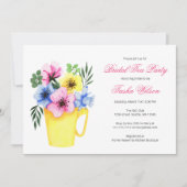 Hübsche Blume in einem Teacup Brautparty Teezeremo Einladung (Vorderseite)