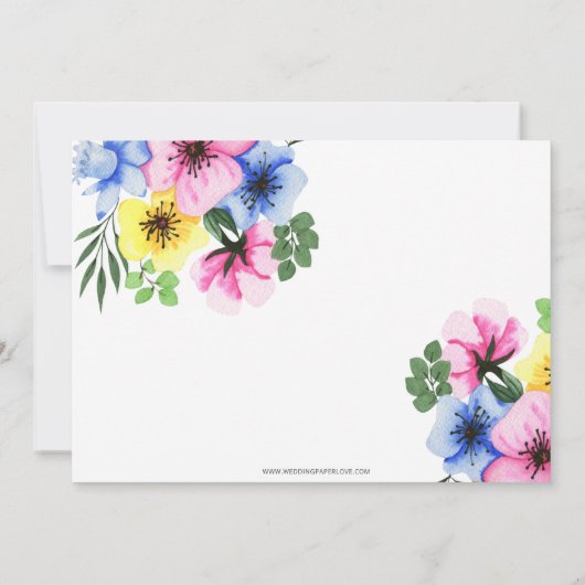 Hübsche Blume in einem Teacup Brautparty Teezeremo Einladung (Rückseite)