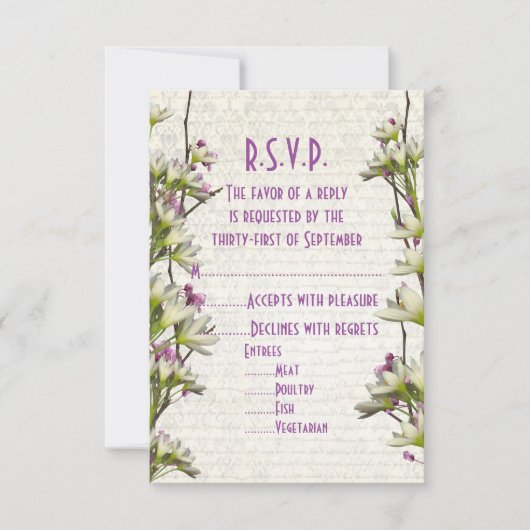 Hübsche Blume in Lila RSVP Karte (Vorderseite)