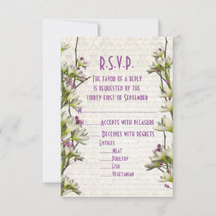 Hübsche Blume in Lila RSVP Karte