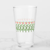 Hübsche Blume in Rosa und Minze Glas (Vorderseite)