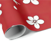 Hübsche Blume in Rot und Weiß Geschenkpapier (Rolleneckpunkt)