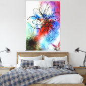 Hübsche Blume in Wasserfarben Abstrakt Leinwanddruck (Insitu (Schlafzimmer))