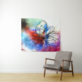 Hübsche Blume in Wasserfarben Abstrakt Wandteppich (Beispiel (Horizontal))