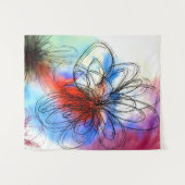 Hübsche Blume in Wasserfarben Abstrakt Wandteppich (Vorderseite (Horizontal))