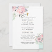 Hübsche Blume Katholische Hochzeit der Hochzeit de Einladung (Vorderseite)