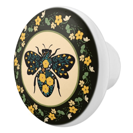 Hübsche Blume Keramikknauf (Rechts)