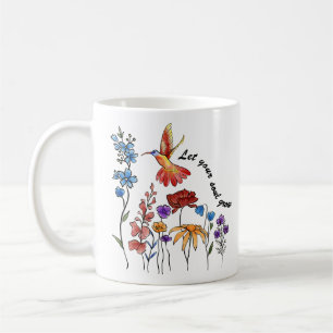 Hübsche Blume Kolibri lasse Ihr Soul wachsen Kaffeetasse