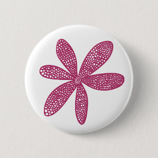 Hübsche Blume - Krimson auf Weiß Button